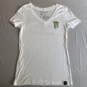 Monster Energy Unleash The Beast V Neck T Shirt Women's Small Y2K